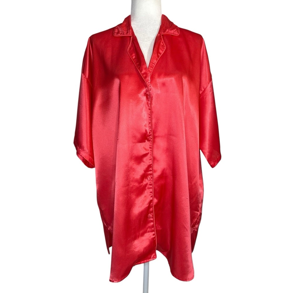 Vintage 90s Gold Label Victorias Secretβ Night Shirt Dress M/L Satin Oversized